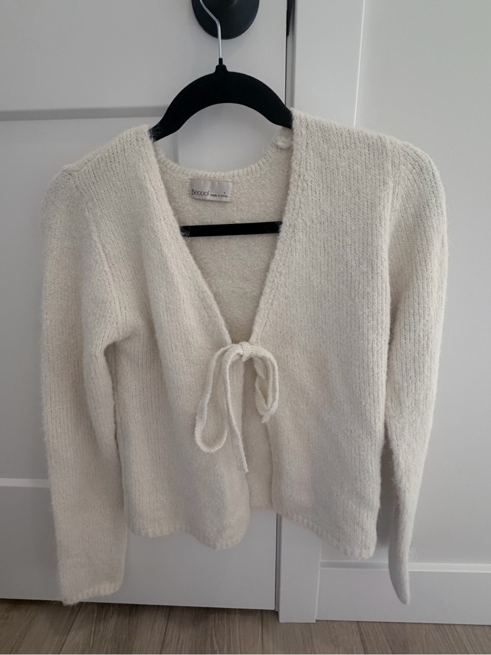 Bec & Bridge Cream Tie-Front Knit Cardigan